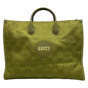 Auth GUCCI Off The Grid 696042 Khaki Nylon Leather Tote Bag